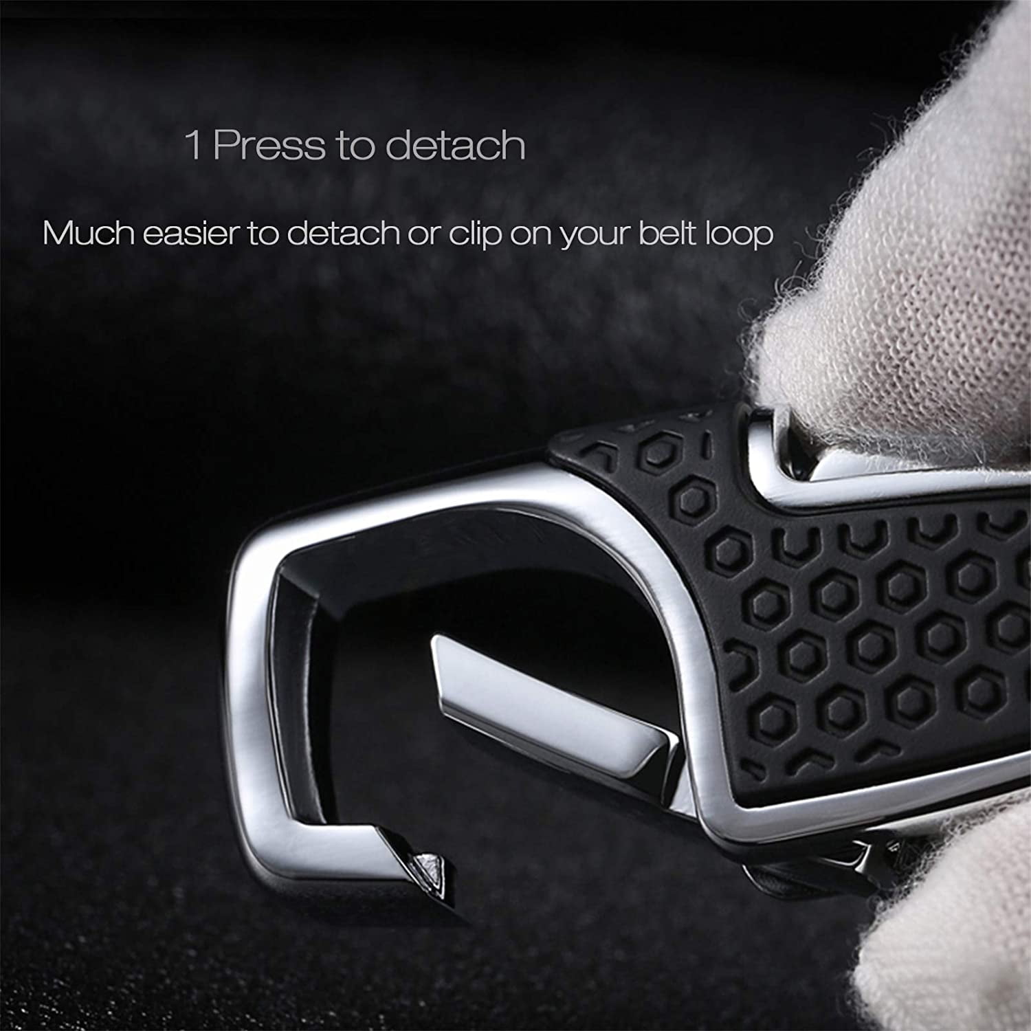 6 Pcs Key Chain with Heavy Duty Car Keychain for Men and Women - Black
