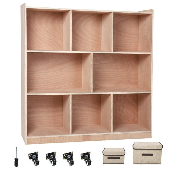 Huisuilinss Cubby Mobile Tray Storage Cabinet,8-Compartment Cubby Storage Shelf,Cubby Storage Cabinet 3-Shelf,Classroom Cubbies Storage Cabinet For Home, Daycare,Preschool