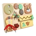 thumbnail image 1 of Tablero de actividades para niños, juguete sensorial de madera, juguete educativo para preescolares, bebés, vacaciones, niños pequeños, niñas., 1 of 9