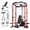 Red- Power Cage / Weight Bench, variant on Mikolo Power Cage with Weight Stack Multi-Function Power Rack for Home Gym, Squat Rack, Cable Crossover System, for Strength Training, Red