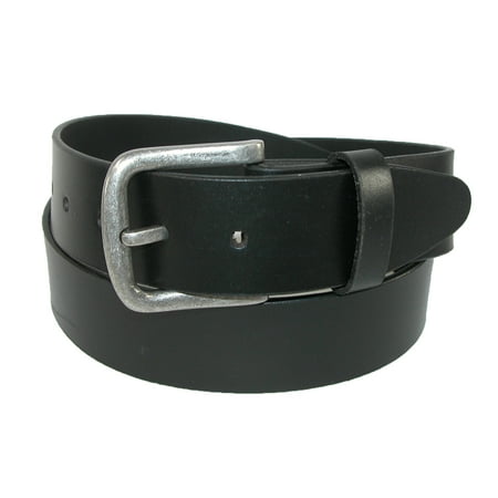 CTM® Size 32 Mens Leather Removable Buckle Bridle Belt, Black - 0