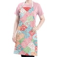 thumbnail image 5 of Pioneer Flower Floral Print Pattern Apron for Women and Men, Cotton Linen Waterproof with Pockets, Adjustable, 33x27 Inch for Kitchen, Gardening, BBQ, Salon, 5 of 6