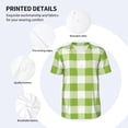 thumbnail image 3 of KLL White Green Plaid for Men's Baseball Shirts,Short Sleeve Casual Shirts Button Down Shirt for Men Beach Summer Wedding Shirt-X-Large, 3 of 7