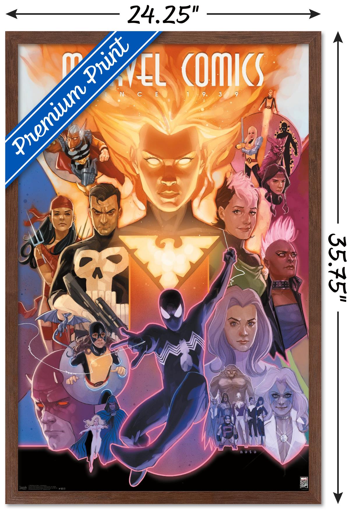 Marvel Comics - Marvel 80th Anniversary - Celebration Wall Poster, 22.375" x 34", Framed