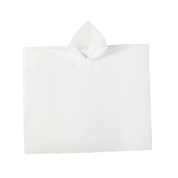 Chaqueta impermeable para niños, impermeable, larga, con capucha, reutilizable, portátil, resistente a la lluvia. Blanco