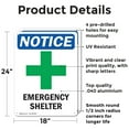 thumbnail image 2 of (2 Pack) Emergency Shelter OSHA Notice Sign 18 Inch X 24 Inch Indoor / Outdoor Rust-Free Aluminum Metal Signs for Workplace, Workshop, and Construction Site, Made in the USA, 2 of 8