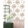 thumbnail image 6 of Seabrook Designs Watermelon & Buttercup Floral Bouquet Prepasted Wallpaper, 6 of 9