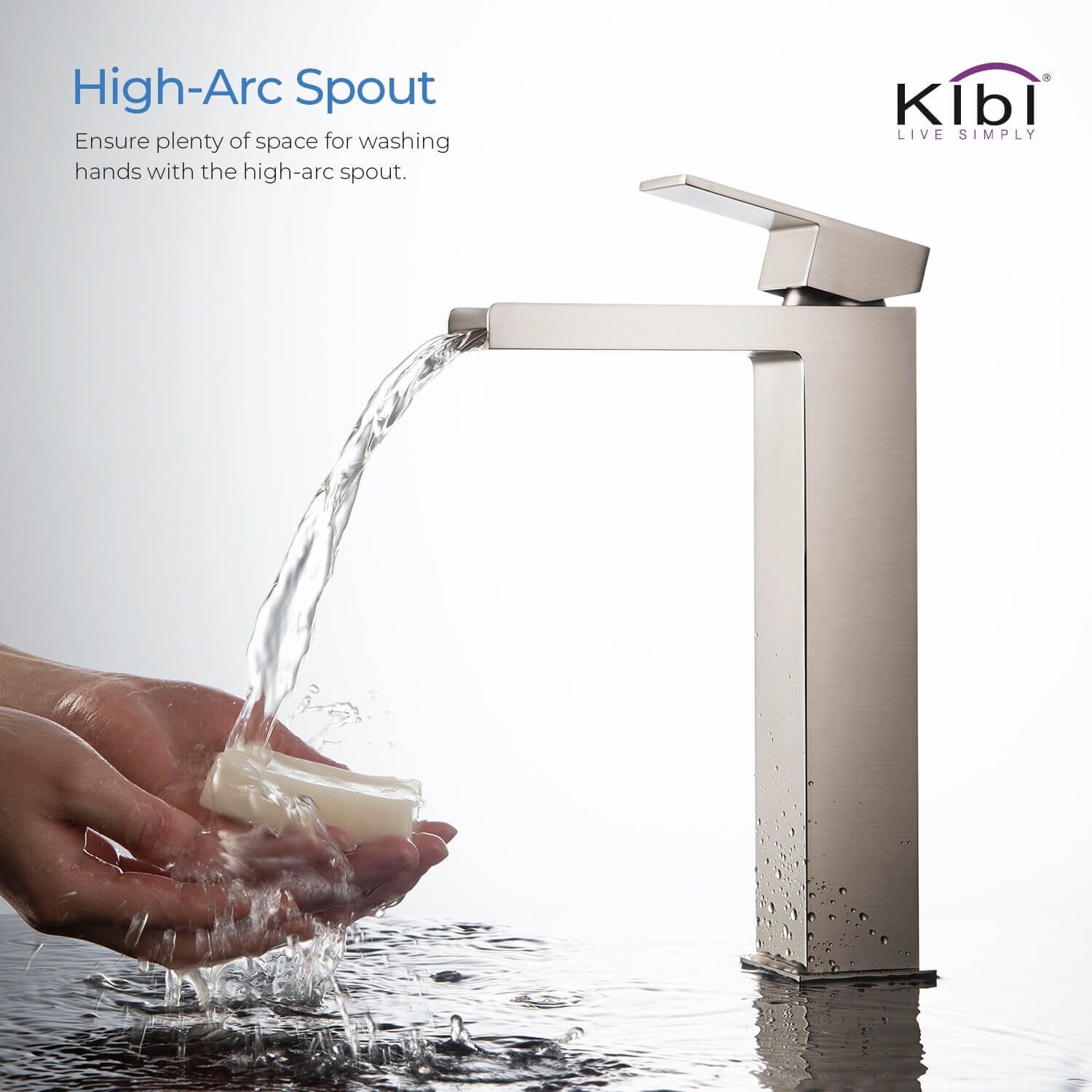 Kibi Waterfall Single Handle Bathroom Vessel Sink Faucet