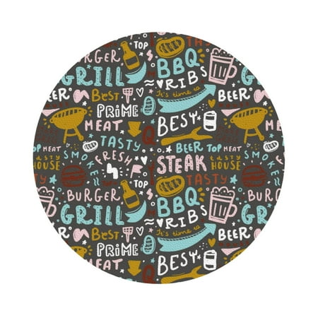 

Matuu Barbeque for Cup Coasters Set of 6 Leather Coasters Desk Coasters for Office Measures 4” x 4” Round Shape