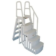 Main Access 48 to 54 Inch Above Ground Pool Ladder Step Entry System, Taupe