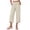 *Beige, variant on Women's Cotton-Linen Capri Pants,Drawstring Waist Rolled Cuff Casual Trousers For Women,Ladies Lightweight Summer Breathable Pants with Pockets,Dark Gray,S-3XL