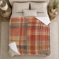 thumbnail image 5 of Patchwork Plaid Autumn Scene Pumpkin Bat, Festive autumn celebration Scene, Warm Flannel Blanket for Living Room and Family Room, Art Lovers autumn celebration Gift, Festive Home Decor, 5 of 9