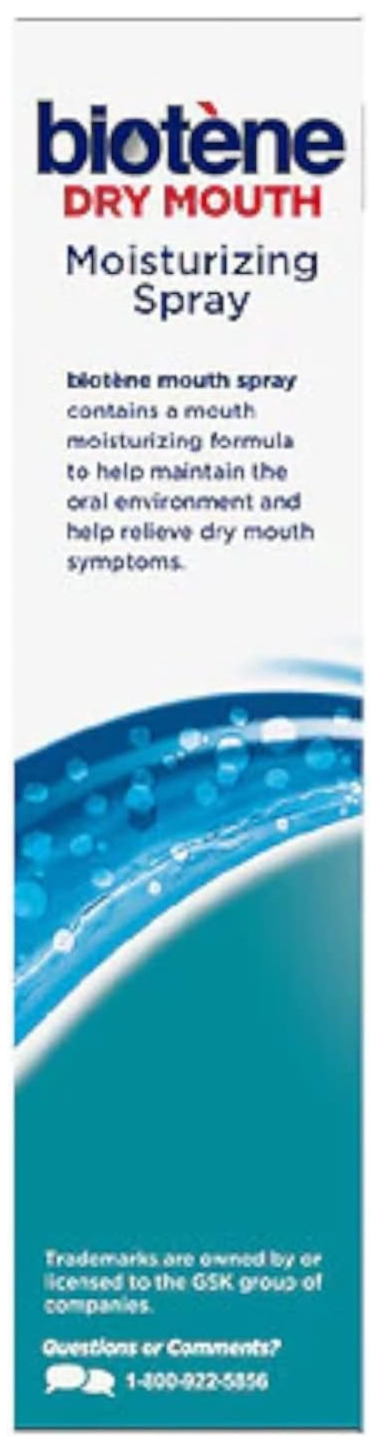 Biotene Moisturizing Dry Mouth Spray, Moisturizing Spray for Dry Mouth and Bad Breath, Gentle Mint - 1.5 fl oz (Pack of 4)