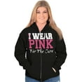 thumbnail image 3 of I Wear Pink For The Cure Warrior Zip Hoodie Sweatshirt Women Brisco Brands S, 3 of 6