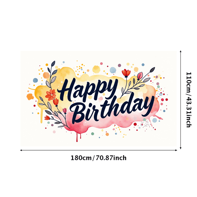 Colorful Happy Birthday Backdrop Banner for Birthday Party Decorations Background Celebration Photography Props Party Supplies Decors