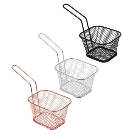 

Basket Food Frying Fry Fried French Fryer Chip Baskets Mesh Strainer Fries Holder Square Mini Deep Metal Stainless Steel