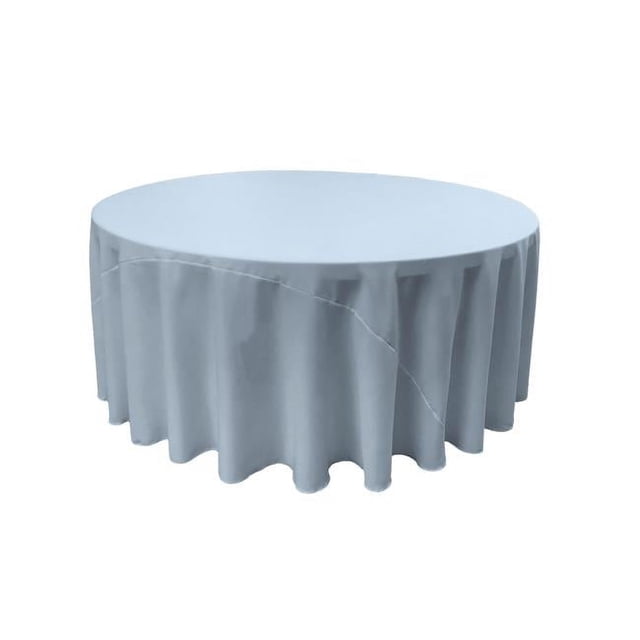 LA Linen TCpop120R-BlueLgtP18 Nappe en Popeline de Polyester, Bleu Clair - 120 Po Ronde