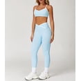 thumbnail image 6 of PISONIC Womens Workout Set Two Piece Spaghetti Straps Cross Back Sports Bra Matching High Waist Leggings Gym Work Out Outfits, 6 of 11
