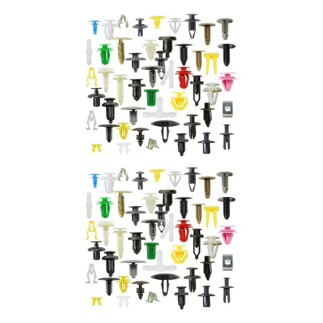 serony Color Size Random Retainer Clips Portable Vehicle Plastic Fastener Assortment Push Pins Accessories 200 Pieces Type1 NO1
