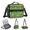thumbnail image 5 of Football and Silhouette Green Pattern Insulated Lunch Bag with Shoulder Strap and Bottle Holder,Bento School Lunch Bag Box,11x9.5x3.5 Inches, 5 of 5