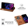 thumbnail image 4 of Wallet Case for Samsung Galaxy A51 4G, Vintage Premium PU Leather Cover Flip Case with Card Slots Magnetic Closure Zipper Pocket Kickstand Handbag with Hand Strap - Diamond Brown, 4 of 16