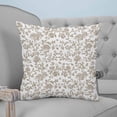 thumbnail image 4 of 20x20 Pillow Covers Set of 2, Khaki Flower Throw Pillow Covers Decorative Couch Cushion Case, Vintage Farmhouse Boho Leaf Spring Plant Microfiber Square Pillowcases for Bedroom Car Living Room, 4 of 7