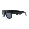 thumbnail image 3 of Retro Hipster Thick High Temple Horn Rim Rectangle Sunglasses Shiny Black - Black, 3 of 4