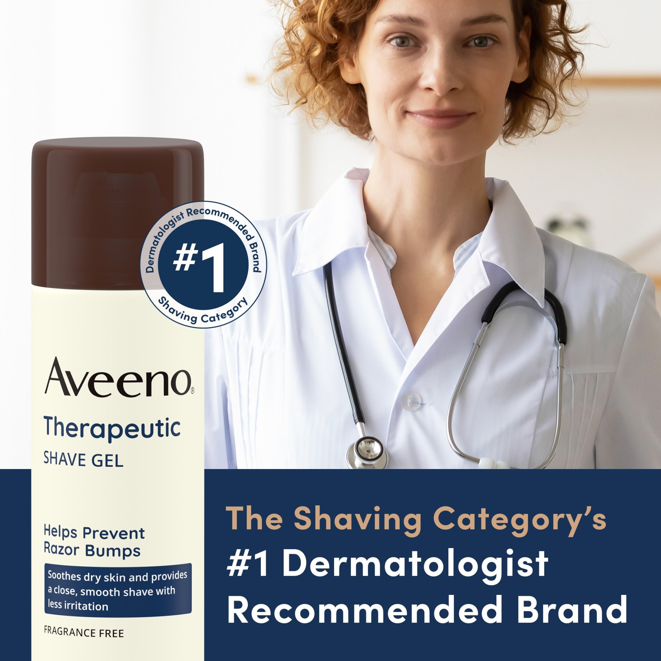 Aveeno Therapeutic Shave Gel for Dry Skin with Oat & Vitamin E, Shaving Cream for Men & Women, 7 oz