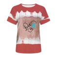 thumbnail image 4 of Mujeres Casual Cuello Redondo Manga Corta Estampado Jersey Blusa Camiseta Tops Sueltos OAVQHLG3B Store  lin121212, 4 of 4