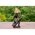 thumbnail image 3 of Handmade Wooden Primitive Guitarist Tribal Funny Statue Sculpture Tiki Bar Handcrafted Wood Gift Decor Figurine Hand Carved (Playing Guitar Kneeling), 3 of 5