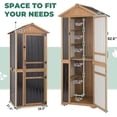thumbnail image 3 of Petsblublu Large Outdoor Storage Cabinet with 4 Shelves, Wood Outdoor Storage Shed with Weatherproof Roof, 3 of 7