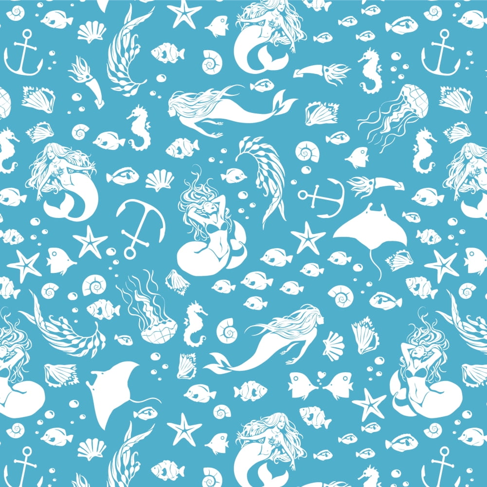 Cute Turtle Swimming with Fish Premium Gift Wrap Wrapping Paper Roll 