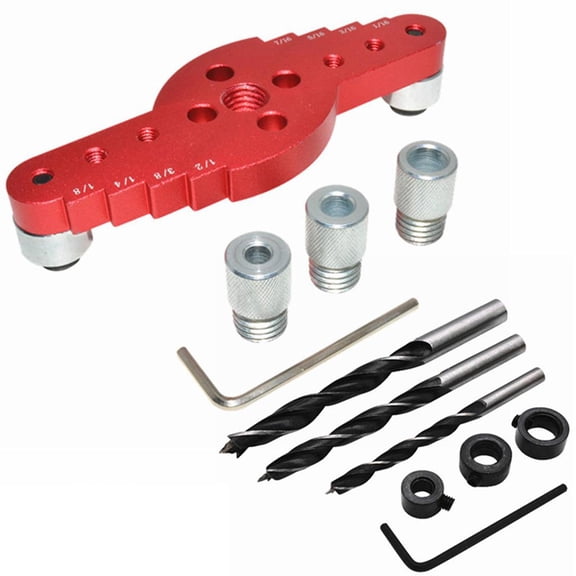 MOMOJIA 2-in-1 6mm 8mm 10mm Jig Pocket Hole Drilling Center Punch Locator Center Dowel Guide Doweling Set Woodworking Tools