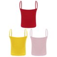 thumbnail image 2 of Alvivi 3 Pcs Kids Girls Camisole Spaghetti Strap Racerback Crop Tank Top Dance Workout Athletic Vest Pink&Yellow&Red 12-14, 2 of 4