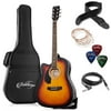 Ashthorpe Full-Size Left-Handed Cutaway Thinline Acoustic-Electric Guitar Package - Premium Tonewoods