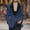Navy, variant on Womens Dressy Suit Tops Long Sleeve Casual Blazer Lapel Button Tops Slim Work Office Blazer Jacket Business Office Work Blouses Jacket