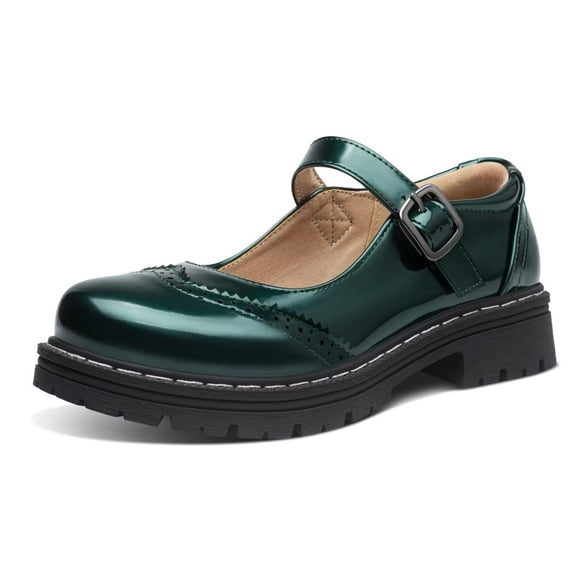 Large Size Low Cut Thick Soled Button up Loafers Gothic Style Round Toe Casual Dress Shoes for Daily Work Campus