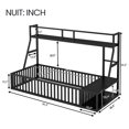 thumbnail image 3 of Aukfa Twin Size Metal Bed Frame, Montessori Floor Bed with Desk and Storage Shelves for Kids Toddler, Black, 3 of 8