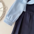 thumbnail image 4 of Fozruso Girls Dresses Girls' School Style Dress With Two Pleated Skirts For Spring And Autumn Two Piece With Long Sleeves And Elegant Style Suitable For Children 2 8. Sizes 6-7 Years, 4 of 6