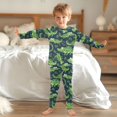 thumbnail image 6 of Dailycode Cotton Pajama Set Snug Fit Long Sleeve Top and Pants for 18M-8Y Crocodile and Leaf, 6 of 7