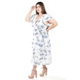 thumbnail image 3 of Vestido de lino Roman Fashion Azul flor Talla 40, 3 of 6