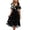 Black, variant on Summer Dresses for Women 2026 Fashion Chiffon Dress V Neck Short Sleeve Dress Wedding Guest Dresses Beach Sundersses