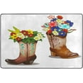 thumbnail image 4 of Dreamtimes Flowers Vintage Boot Area Rug, 36"x24" Autumn Floral Non-Slip Washable Indoor Door Mat, Absorbent Floor Mat for Bedroom Kitchen Entryway Bathroom, 4 of 7