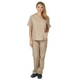 thumbnail image 4 of M&M SCRUBS Women Scrub Set V-Neck Medical Scrub Tops and Drawstring Pants - Pack of 6 Set (Khaki, Medium), 4 of 7