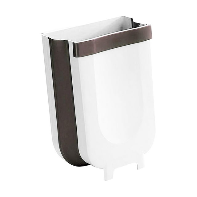 Contenedor de compost para cocina, bote de basura colgante, bote de basura plegable para gabinete/coche Blanco Pequeño