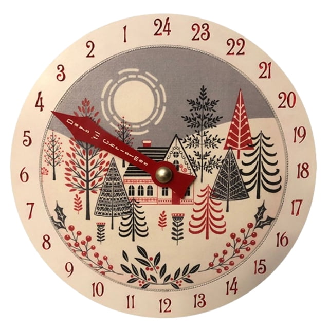 Décorations de Noël Collection de l'Avent de Noël Décorative et Réutilisable Calendrier de Compte à Rebours en Bois, Horloge Murale Calendrier de Compte à Rebours de Noël Multicolore B