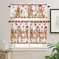 thumbnail image 2 of Christmas 3 Pieces Kitchen Curtains Valances Set Gingerbread Man Candy Biscuit Short Curtain Rod Pocket Window Curtain Window Treatment Tiers Valances (Single Panel 54"x18",2 Tiers 27.5"x36"), 2 of 6