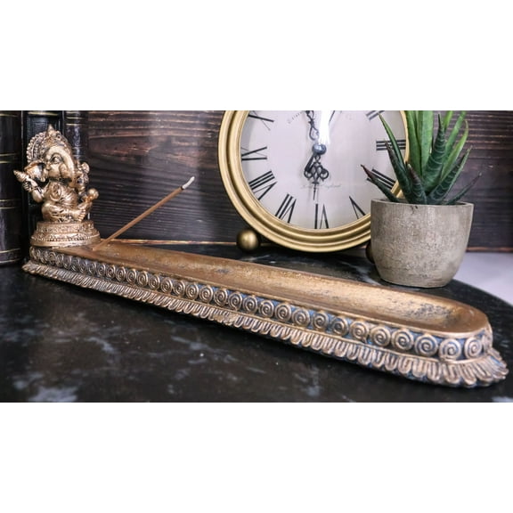 Vastu Auspicious Hindu God Baby Ganesha Ganapati Incense Holder Figurine