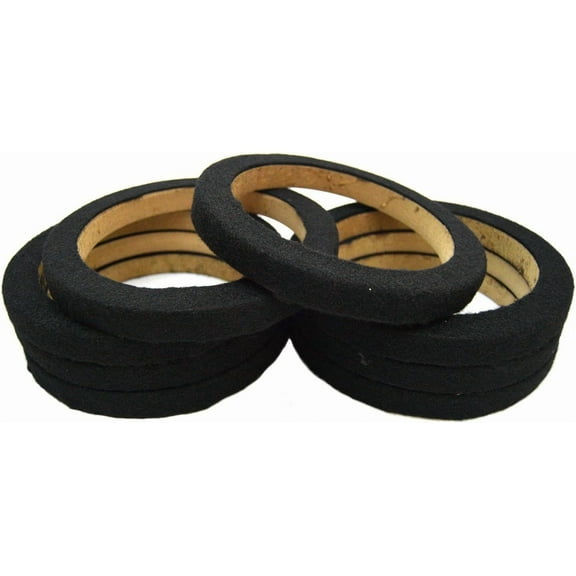Nippon America 6 Inch MDF Wood Speaker Spacer Rings with Black Carpet Car Audio 4 Pairs