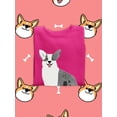 thumbnail image 3 of Cute Monochrome Happ Corgi Sweatshirt Women -Image by Shutterstock, Female XX-Large, 3 of 4